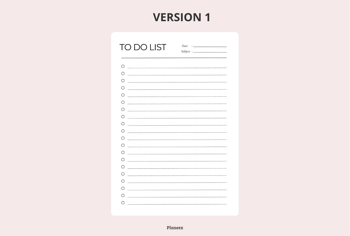 Minimalist To Do List - Planeex