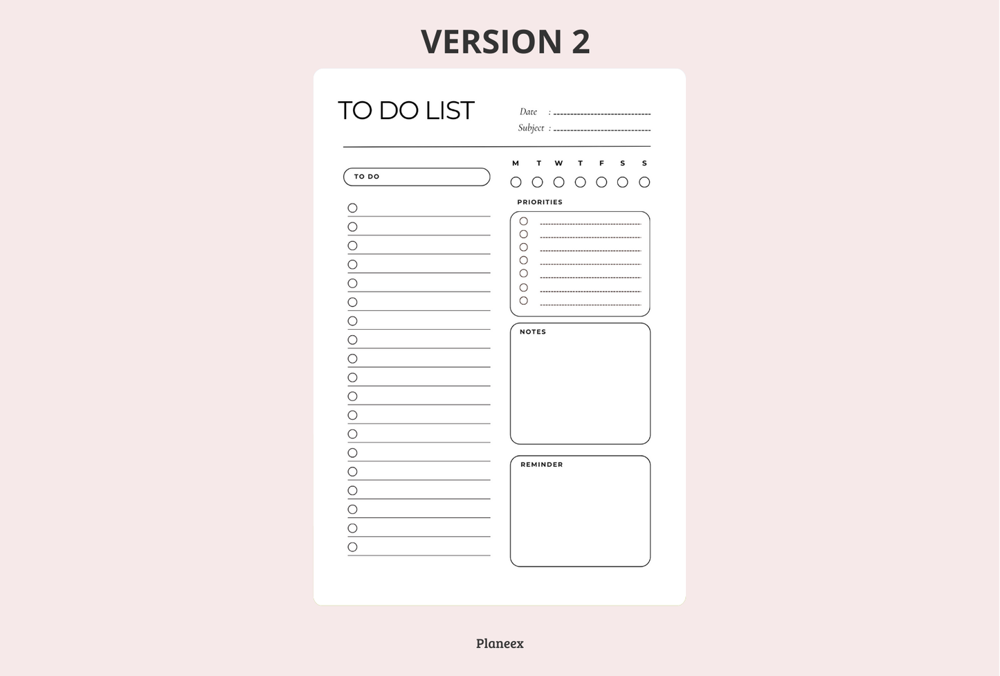 Minimalist To Do List - Planeex