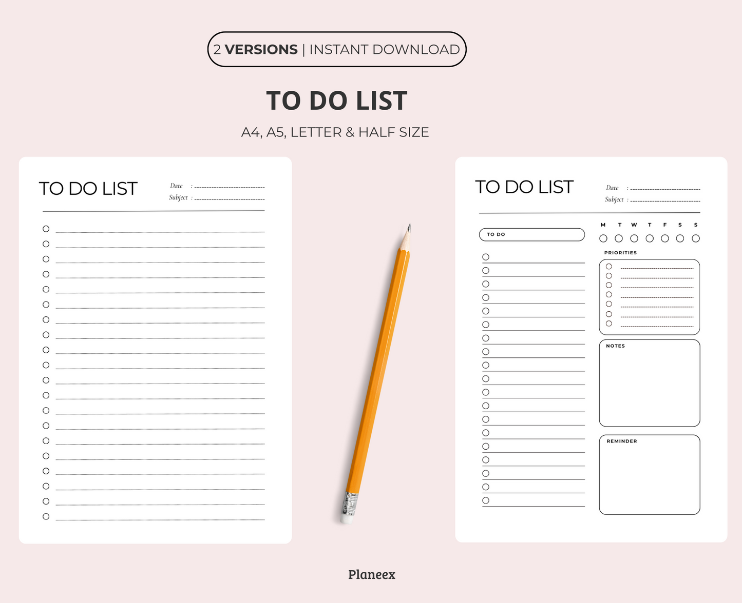 Minimalist To Do List - Planeex